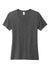 Allmade AL2303 Womens Recycled Short Sleeve V-Neck T-Shirt Heather Charcoal Grey Flat Front