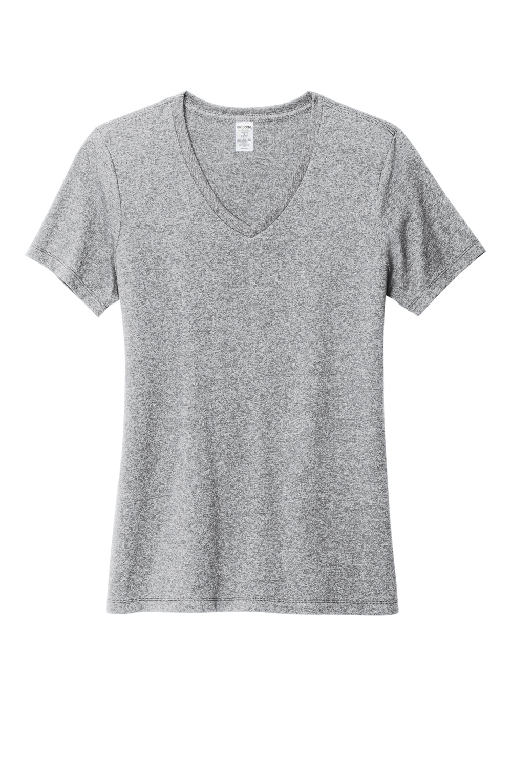 Allmade AL2303 Womens Recycled Short Sleeve V-Neck T-Shirt Heather Remade Grey Flat Front