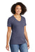 Allmade AL2303 Womens Recycled Short Sleeve V-Neck T-Shirt Heather Navy Blue Model 3Q