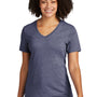 Allmade Womens Recycled Short Sleeve V-Neck T-Shirt - Heather Navy Blue