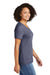 Allmade AL2303 Womens Recycled Short Sleeve V-Neck T-Shirt Heather Navy Blue Model Side