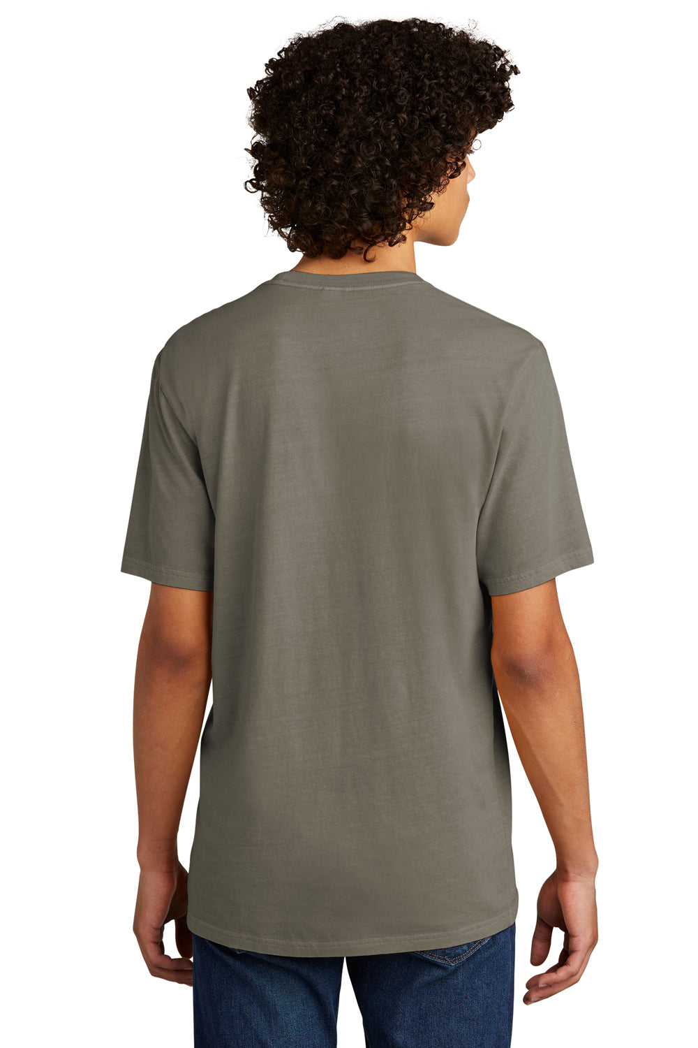 Allmade AL2400 Mens Mineral Dye Short Sleeve Crewneck T-Shirt Driftwood Grey Model Back
