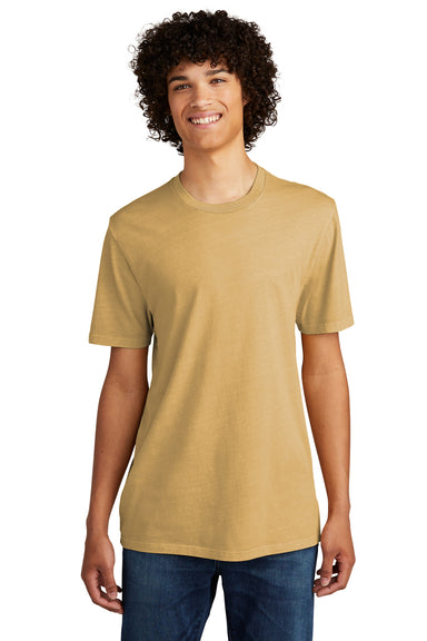 Allmade AL2400 Mens Mineral Dye Short Sleeve Crewneck T-Shirt Golden Wheat Model Front