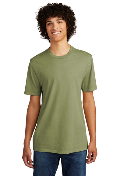 Allmade AL2400 Mens Mineral Dye Short Sleeve Crewneck T-Shirt Lichen Green Model Front