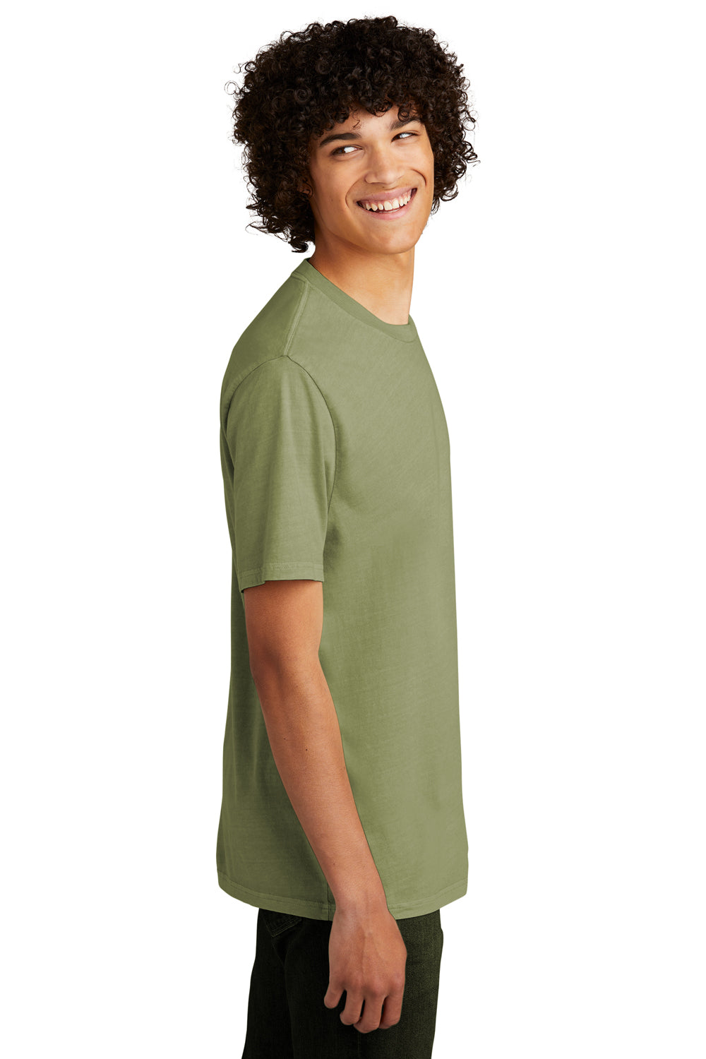 Allmade AL2400 Mens Mineral Dye Short Sleeve Crewneck T-Shirt Lichen Green Model Side