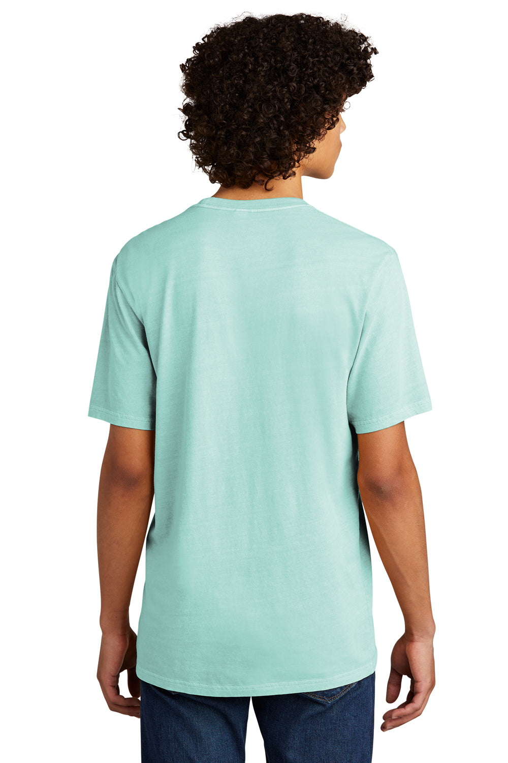Allmade AL2400 Mens Mineral Dye Short Sleeve Crewneck T-Shirt Saltwater Blue Model Back