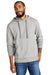 Allmade AL4000 Mens Organic French Terry Hooded Sweatshirt Hoodie w/ Pouch Pocket Heather Granite Grey Model Front