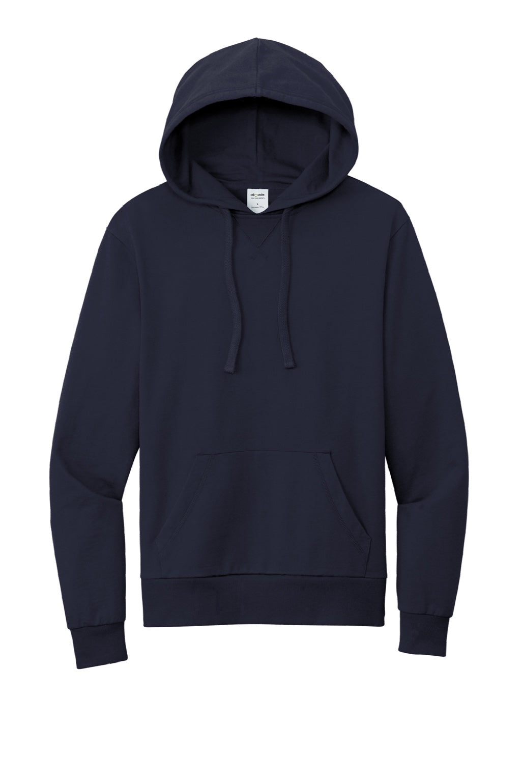 Allmade AL4000 Mens Organic French Terry Hooded Sweatshirt Hoodie w/ Pouch Pocket Night Sky Navy Blue Flat Front