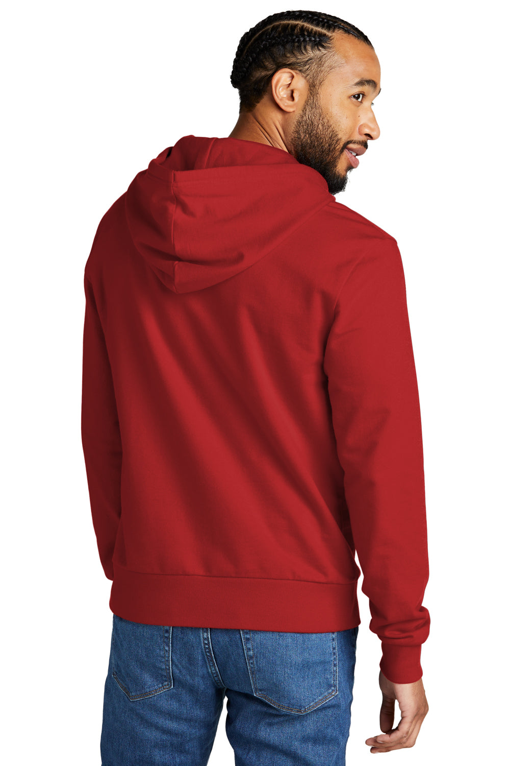 Allmade AL4000 Mens Organic French Terry Hooded Sweatshirt Hoodie Revolution Red Model Back