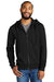 Allmade AL4002 Mens Organic French Terry Full Zip Hooded Sweatshirt Hoodie Deep Black Model Front