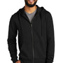 Allmade Mens Organic French Terry Full Zip Hooded Sweatshirt Hoodie - Deep Black