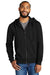 Allmade AL4002 Mens Organic French Terry Full Zip Hooded Sweatshirt Hoodie w/ Pockets Deep Black Model Front