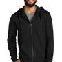Allmade Mens Organic French Terry Full Zip Hooded Sweatshirt Hoodie w/ Pockets - Deep Black
