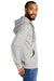Allmade AL4002 Mens Organic French Terry Full Zip Hooded Sweatshirt Hoodie w/ Pockets Heather Granite Grey Model Side
