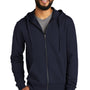 Allmade Mens Organic French Terry Full Zip Hooded Sweatshirt Hoodie - Night Sky Navy Blue