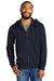 Allmade AL4002 Mens Organic French Terry Full Zip Hooded Sweatshirt Hoodie w/ Pockets Night Sky Navy Blue Model Front