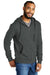 Allmade AL4002 Mens Organic French Terry Full Zip Hooded Sweatshirt Hoodie Terrain Grey Model 3Q