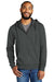 Allmade AL4002 Mens Organic French Terry Full Zip Hooded Sweatshirt Hoodie w/ Pockets Terrain Grey Model Front