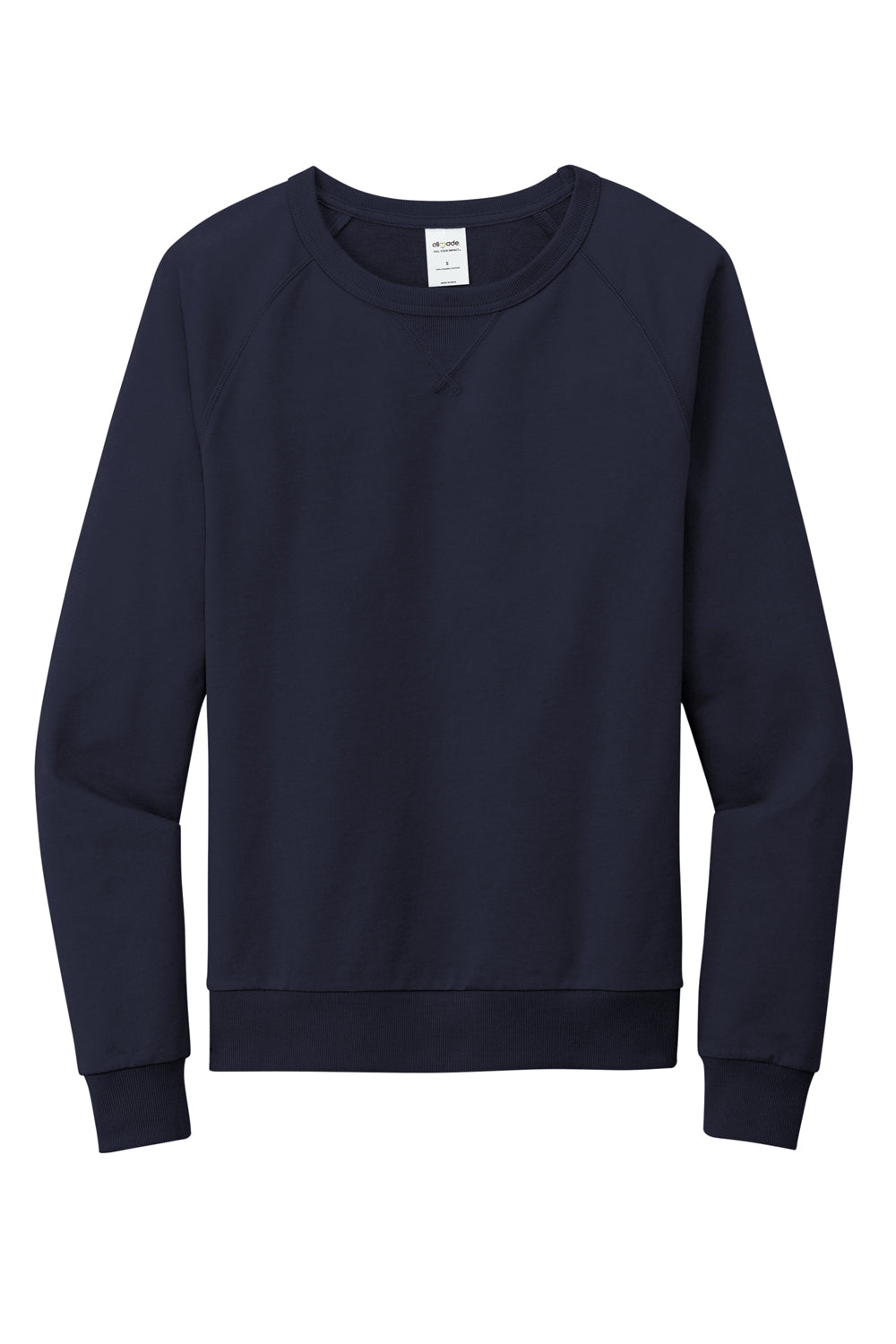 Allmade AL4004 Mens Organic French Terry Crewneck Sweatshirt Night Sky Navy Blue Flat Front