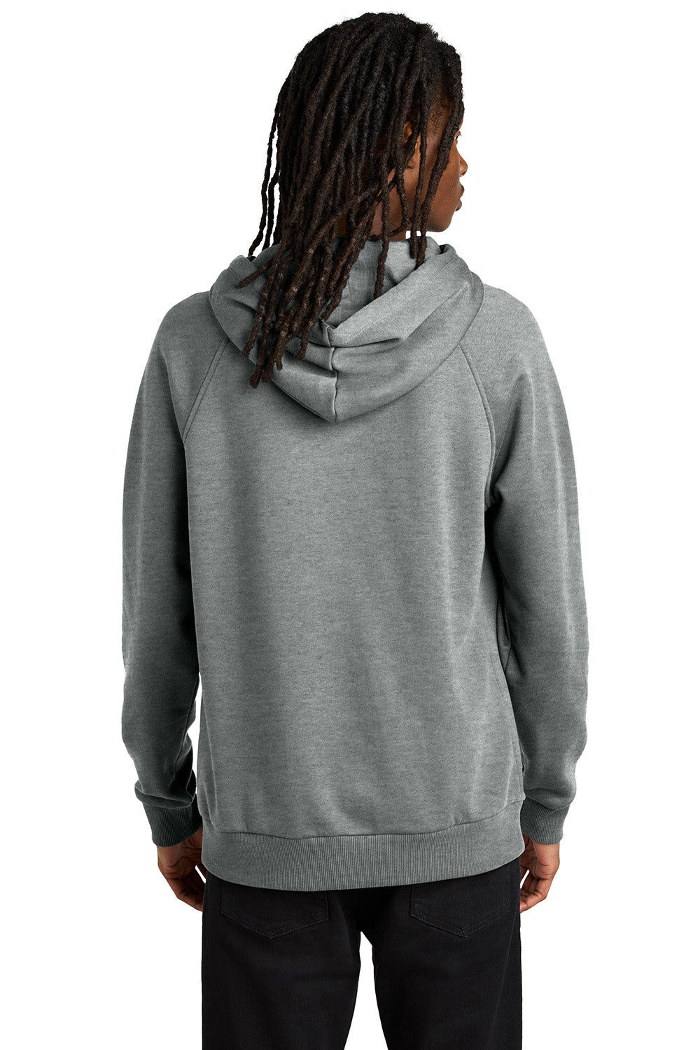 AllMade AL5000 Mens CVC Fleece Hooded Sweatshirt Hoodie w/ Pouch Pocket Heather Aluminum Grey Model Back