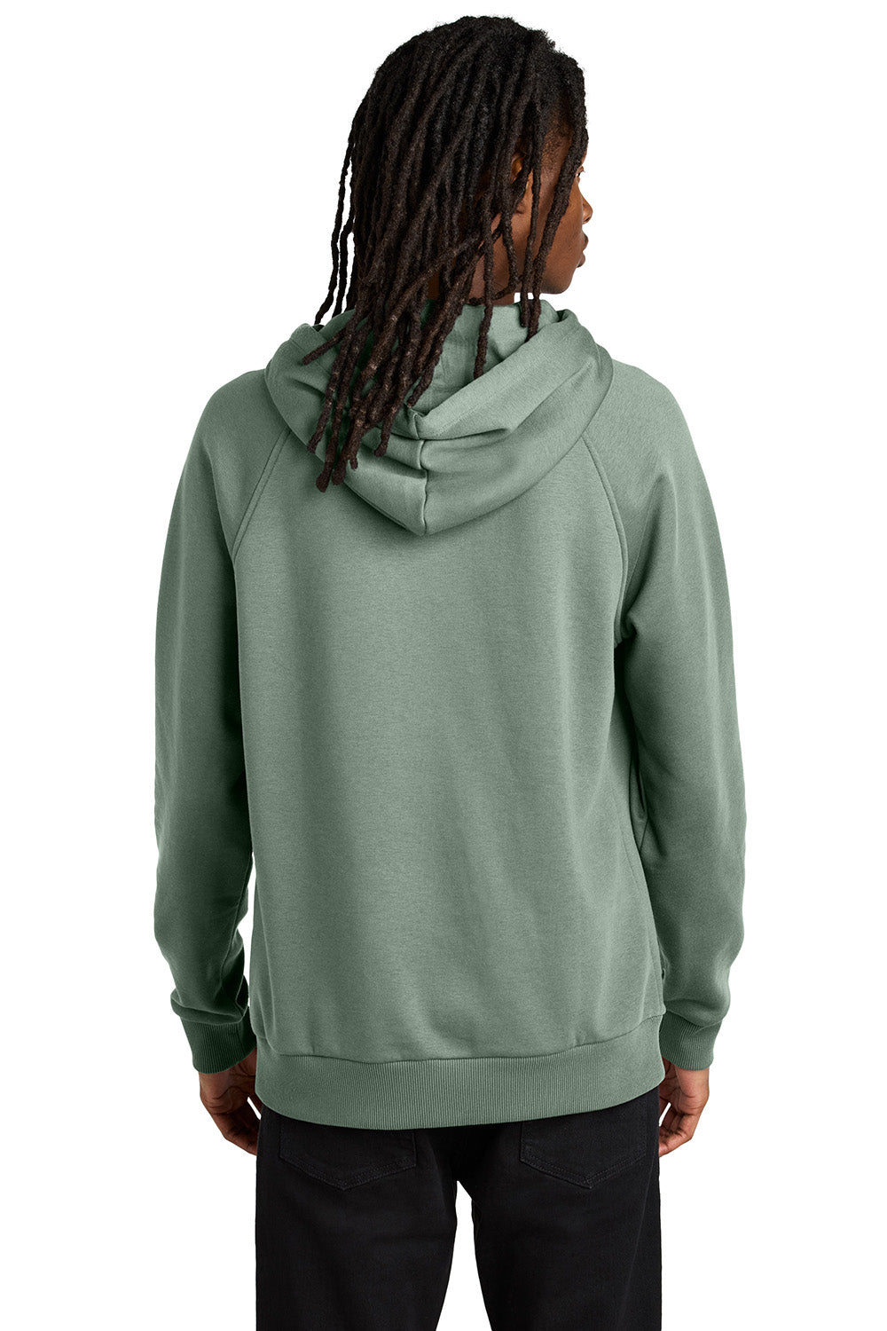 AllMade AL5000 Mens CVC Fleece Hooded Sweatshirt Hoodie w/ Pouch Pocket Matcha Green Model Back