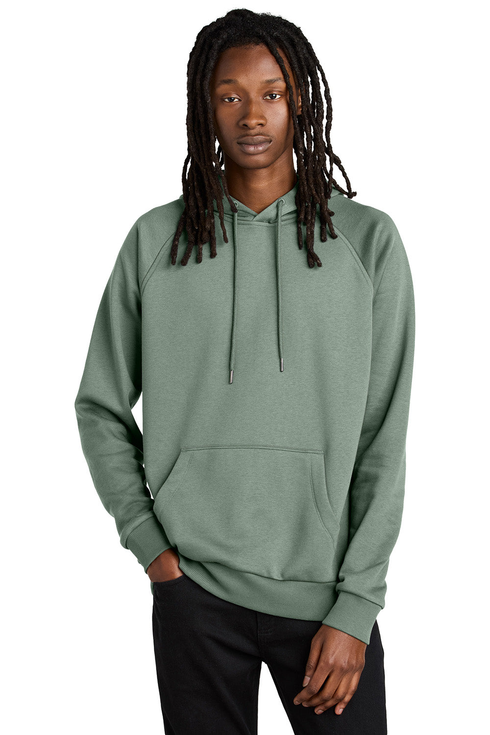 AllMade AL5000 Mens CVC Fleece Hooded Sweatshirt Hoodie w/ Pouch Pocket Matcha Green Model Front