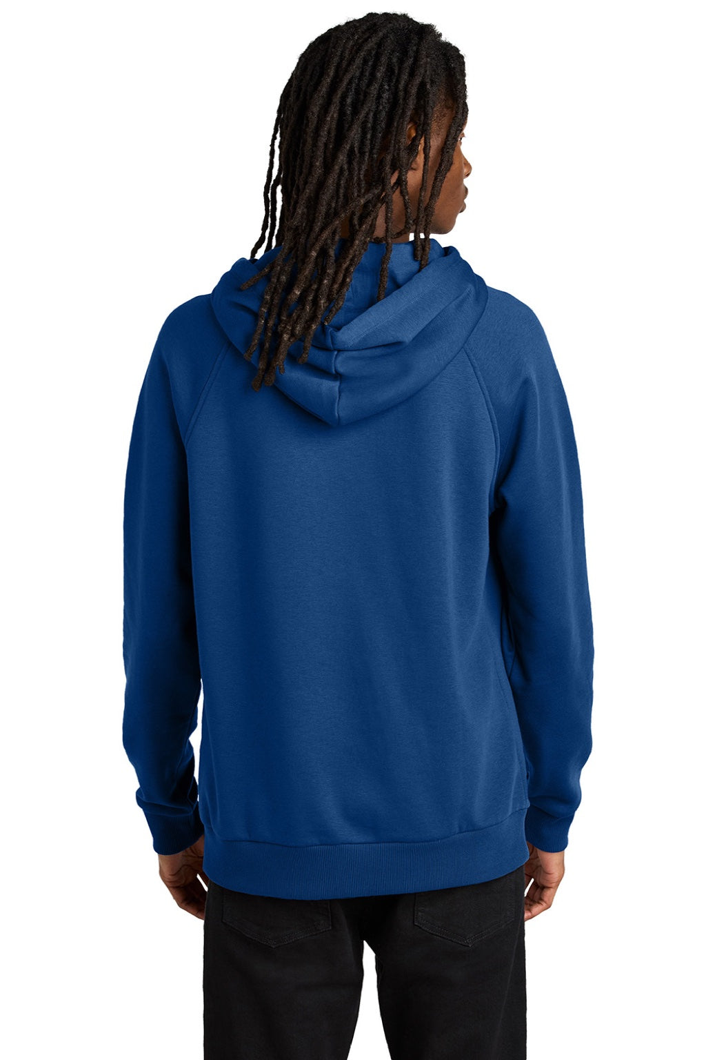 Allmade AL5000 Mens CVC Fleece Hooded Sweatshirt Hoodie w/ Pouch Pocket Open Water Blue Model Back