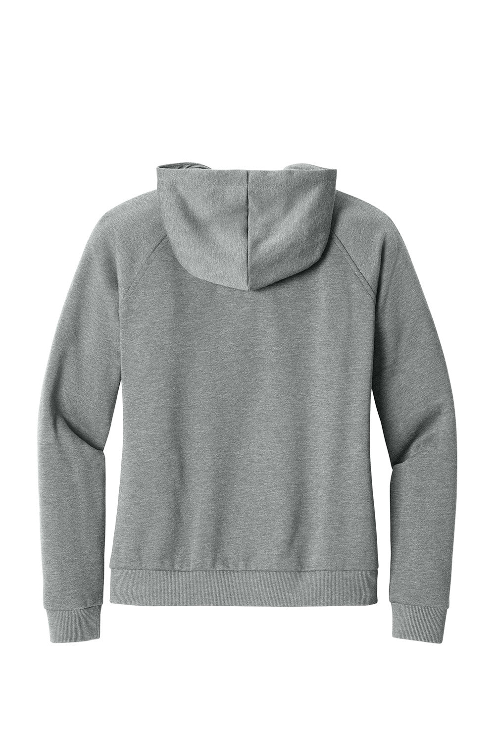 Allmade AL5003 Womens CVC Fleece Full Zip Hooded Sweatshirt Hoodie w/ Pockets Heather Aluminum Grey Flat Back
