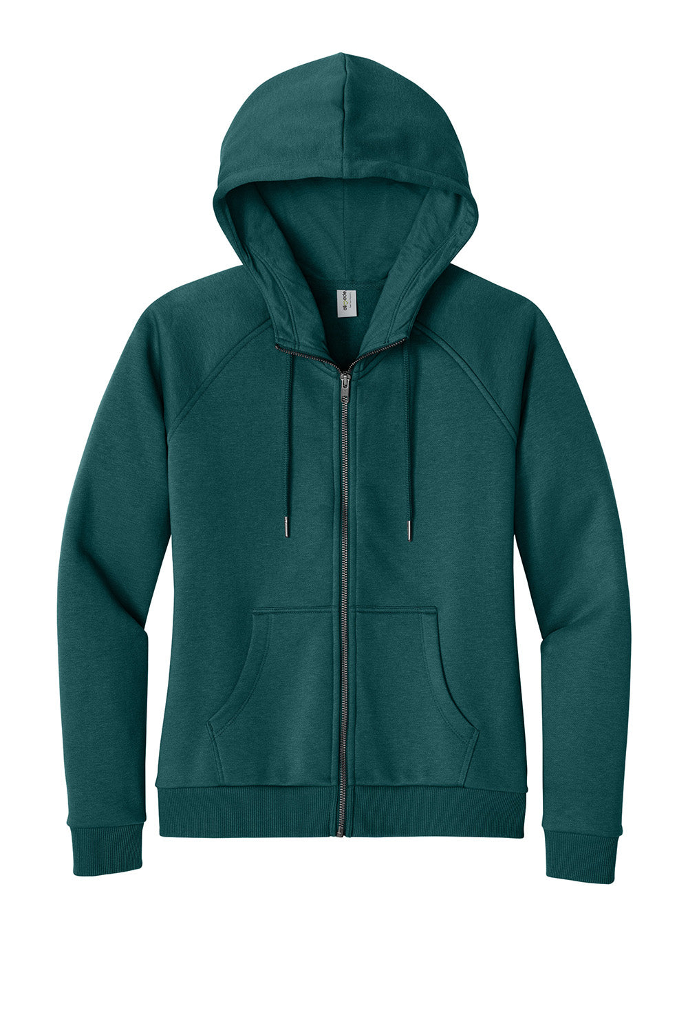 AllMade AL5003 Womens CVC Fleece Full Zip Hooded Sweatshirt Hoodie w/ Pockets Deep Sea Green Flat Front