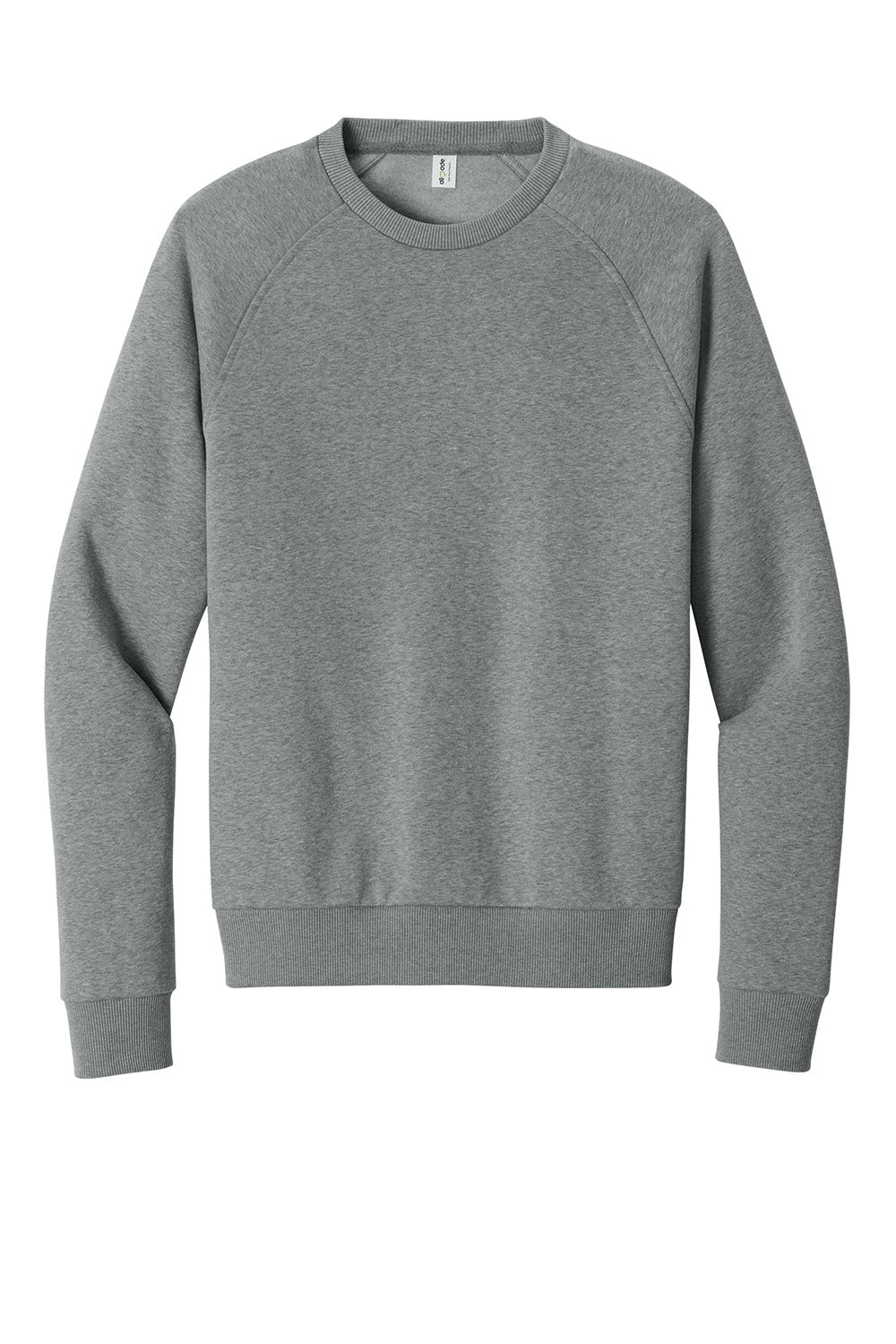 AllMade AL5004 Mens CVC Fleece Crewneck Sweatshirt Heather Aluminum Grey Flat Front