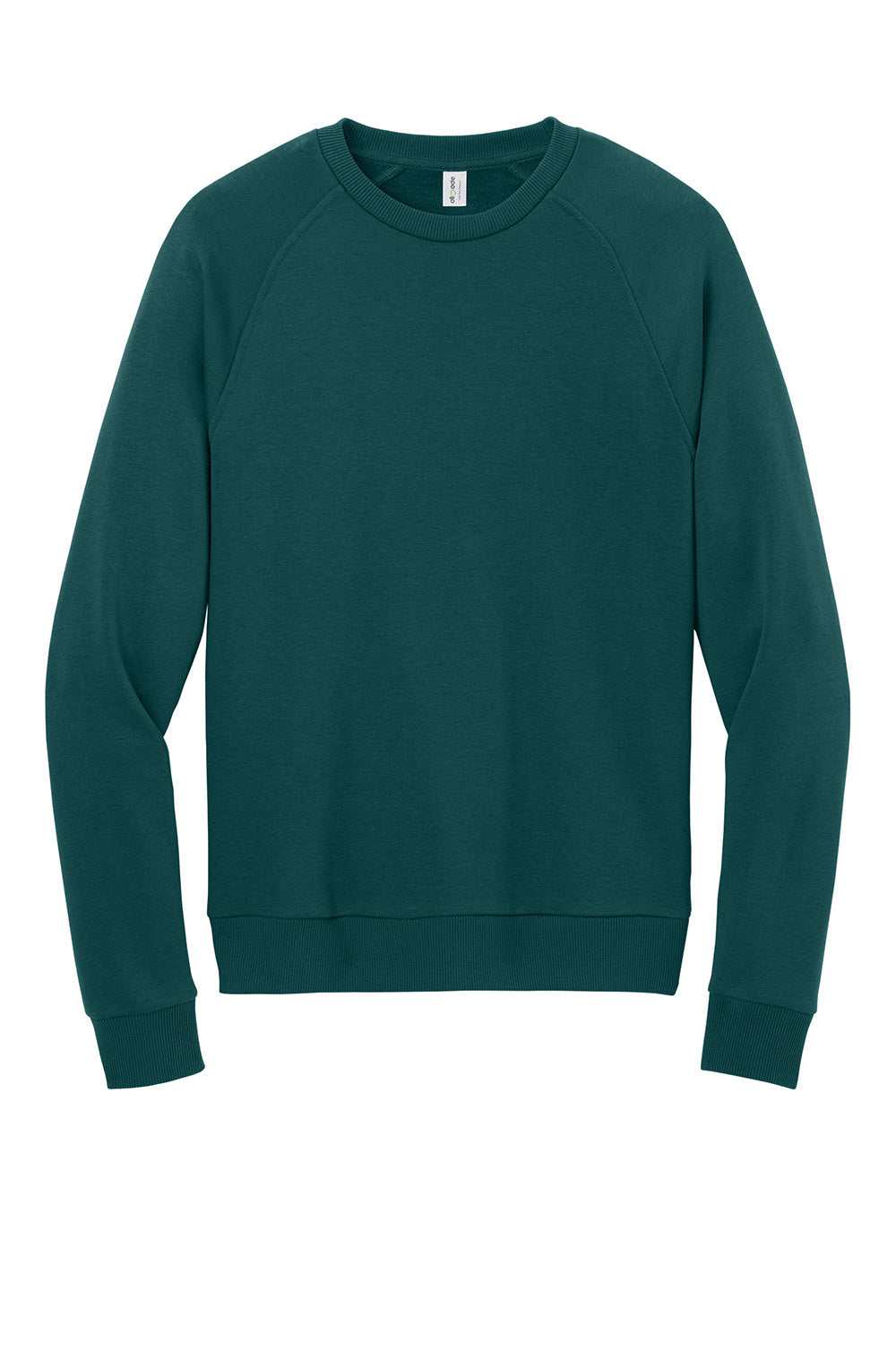 AllMade AL5004 Mens CVC Fleece Crewneck Sweatshirt Deep Sea Green Flat Front