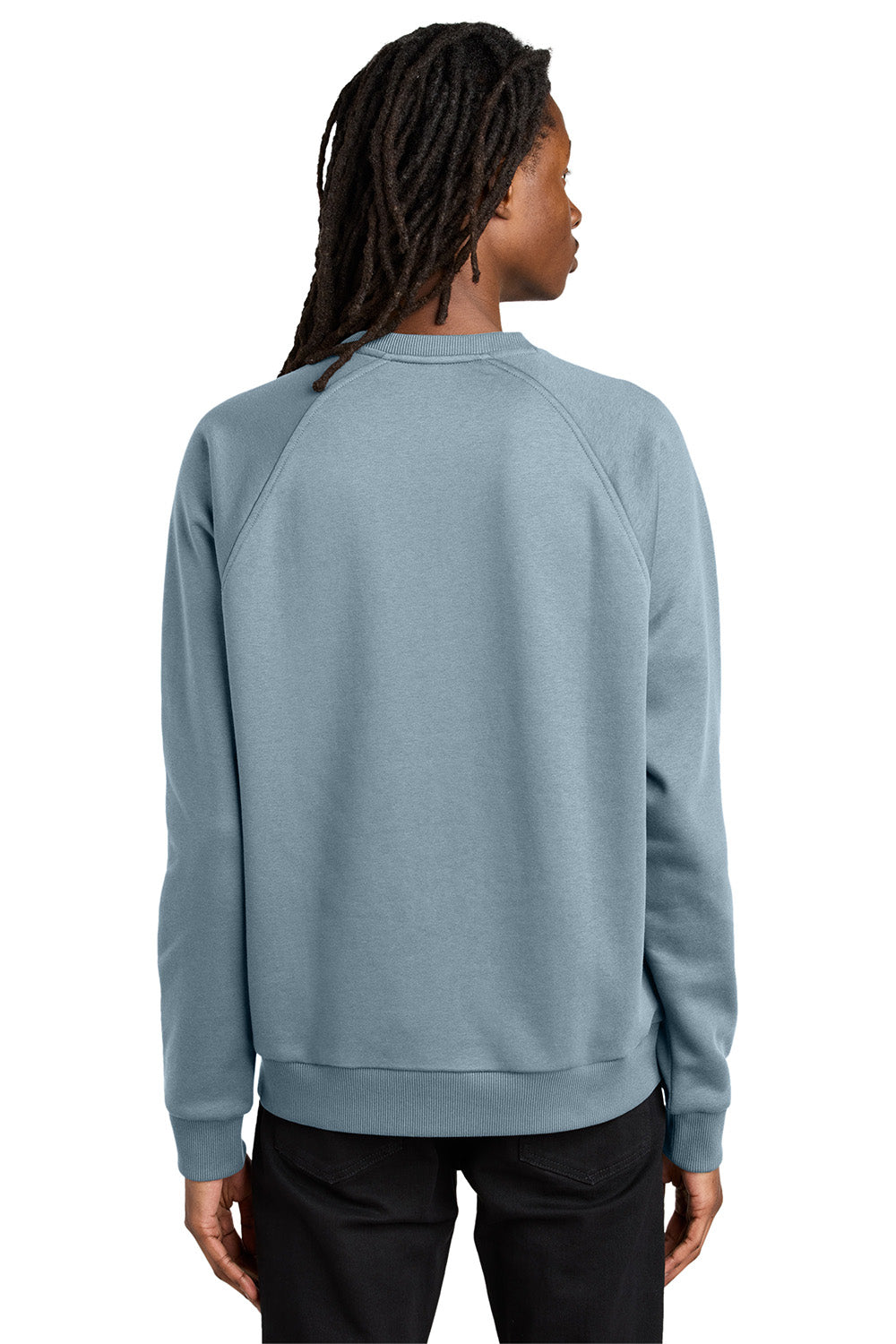 AllMade AL5004 Mens CVC Fleece Crewneck Sweatshirt I Like You Blue Model Back