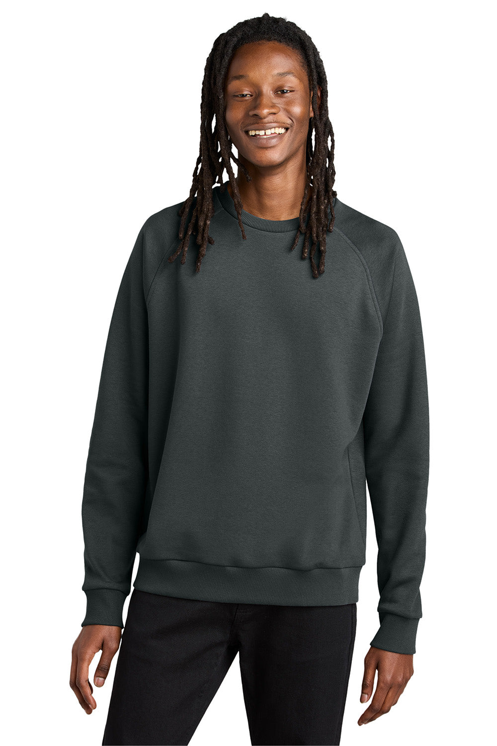 AllMade AL5004 Mens CVC Fleece Crewneck Sweatshirt Terrain Grey Model Front
