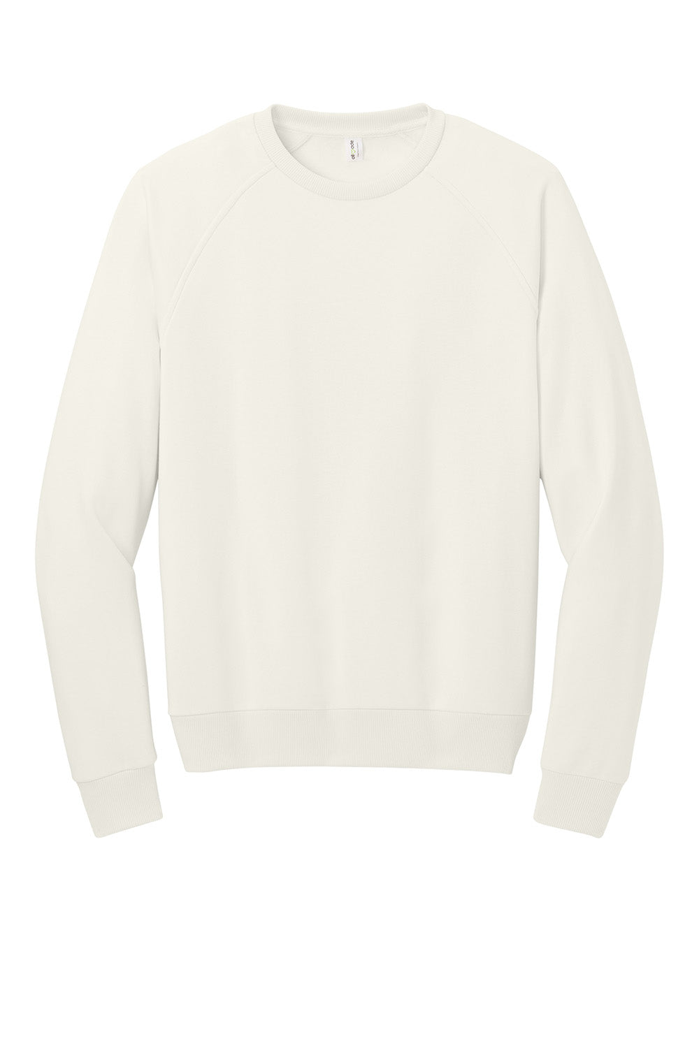 AllMade AL5004 Mens CVC Fleece Crewneck Sweatshirt White Sand Flat Front