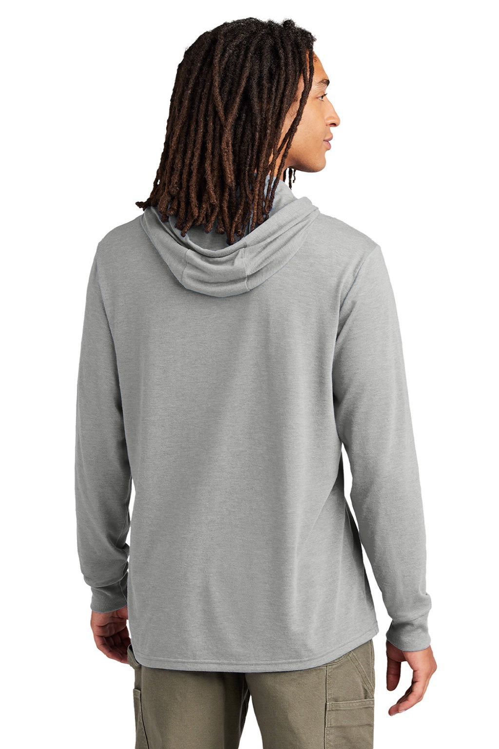 Allmade AL6003 Mens Long Sleeve Hooded T-Shirt Hoodie Aluminum Grey Model Back