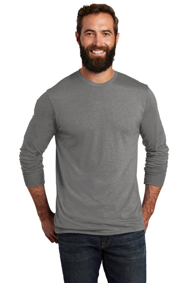 Allmade AL6004 Mens Long Sleeve Crewneck T-Shirt Aluminum Grey Model Front