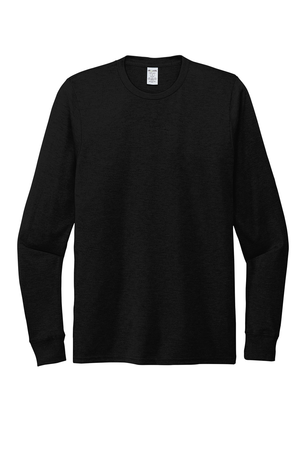 Allmade AL6004 Mens Long Sleeve Crewneck T-Shirt Deep Black Flat Front