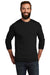 Allmade AL6004 Mens Long Sleeve Crewneck T-Shirt Deep Black Model Front