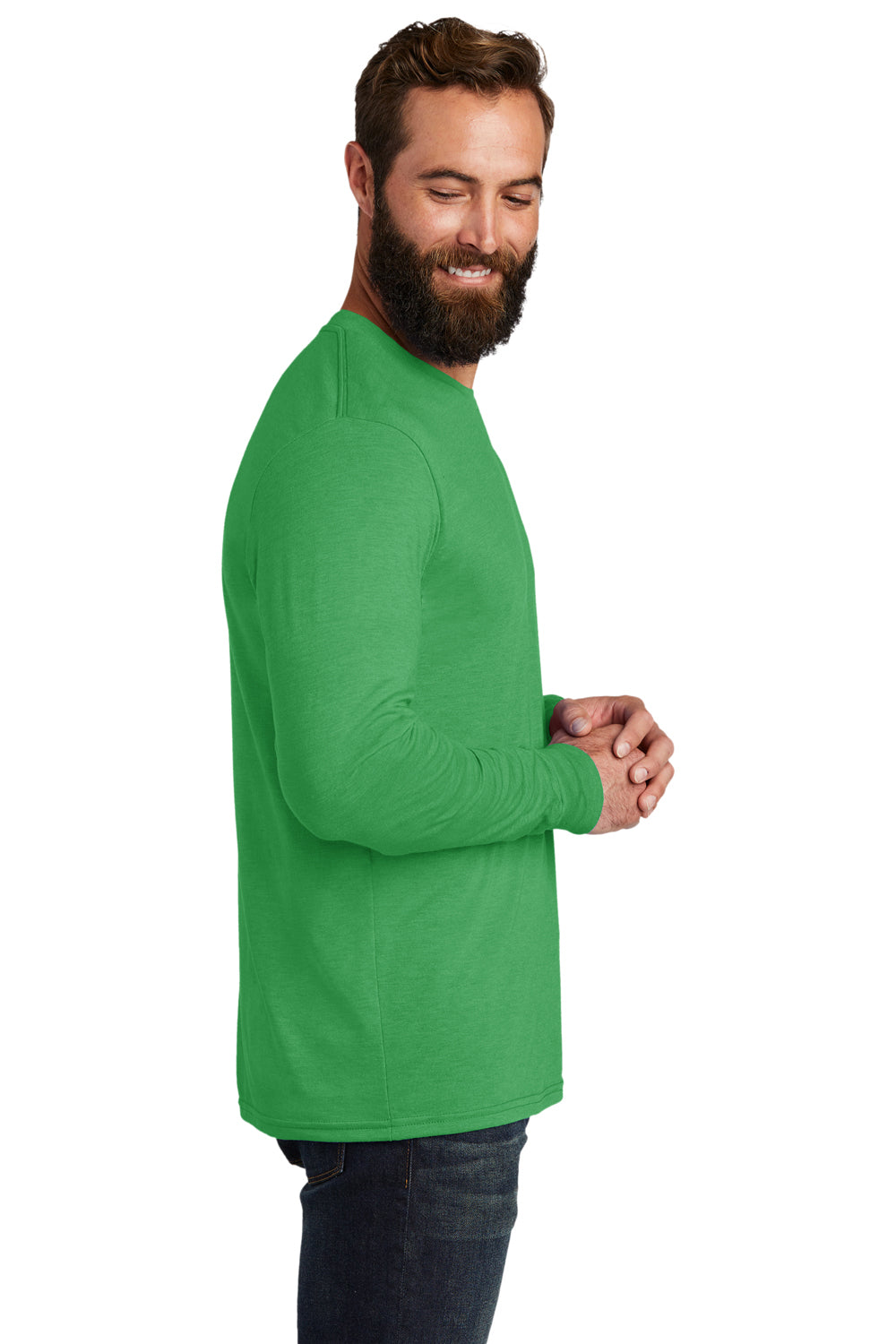 Allmade AL6004 Mens Long Sleeve Crewneck T-Shirt Enviro Green Model Side