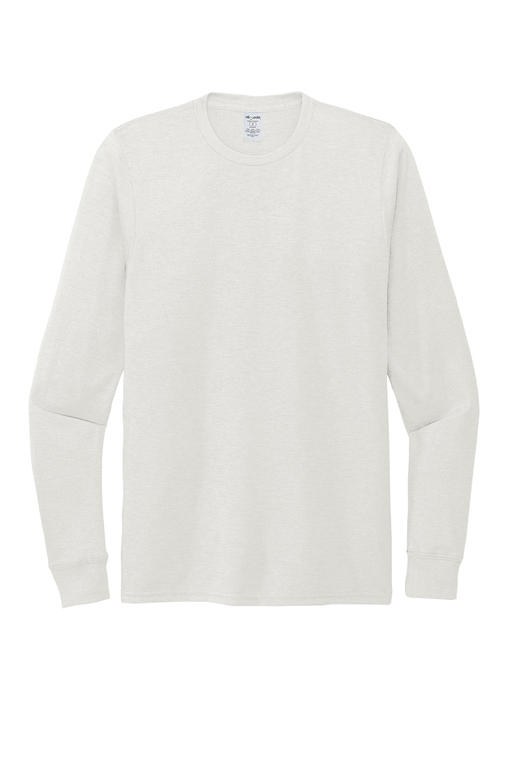 Allmade AL6004 Mens Long Sleeve Crewneck T-Shirt Fairly White Flat Front