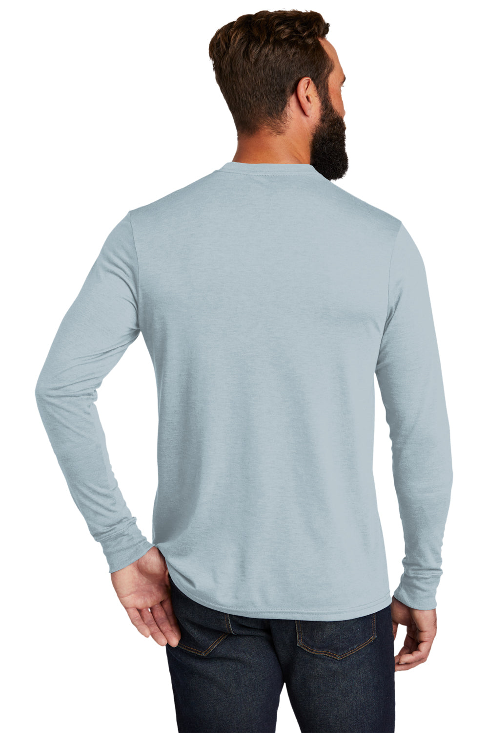 Allmade AL6004 Mens Long Sleeve Crewneck T-Shirt I Like You Blue Model Back