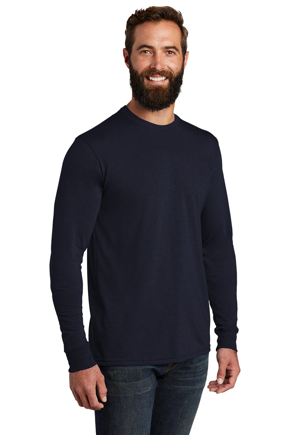 Allmade AL6004 Mens Long Sleeve Crewneck T-Shirt Night Sky Navy Blue Model 3Q