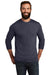 Allmade AL6004 Mens Long Sleeve Crewneck T-Shirt Rebel Blue Model Front