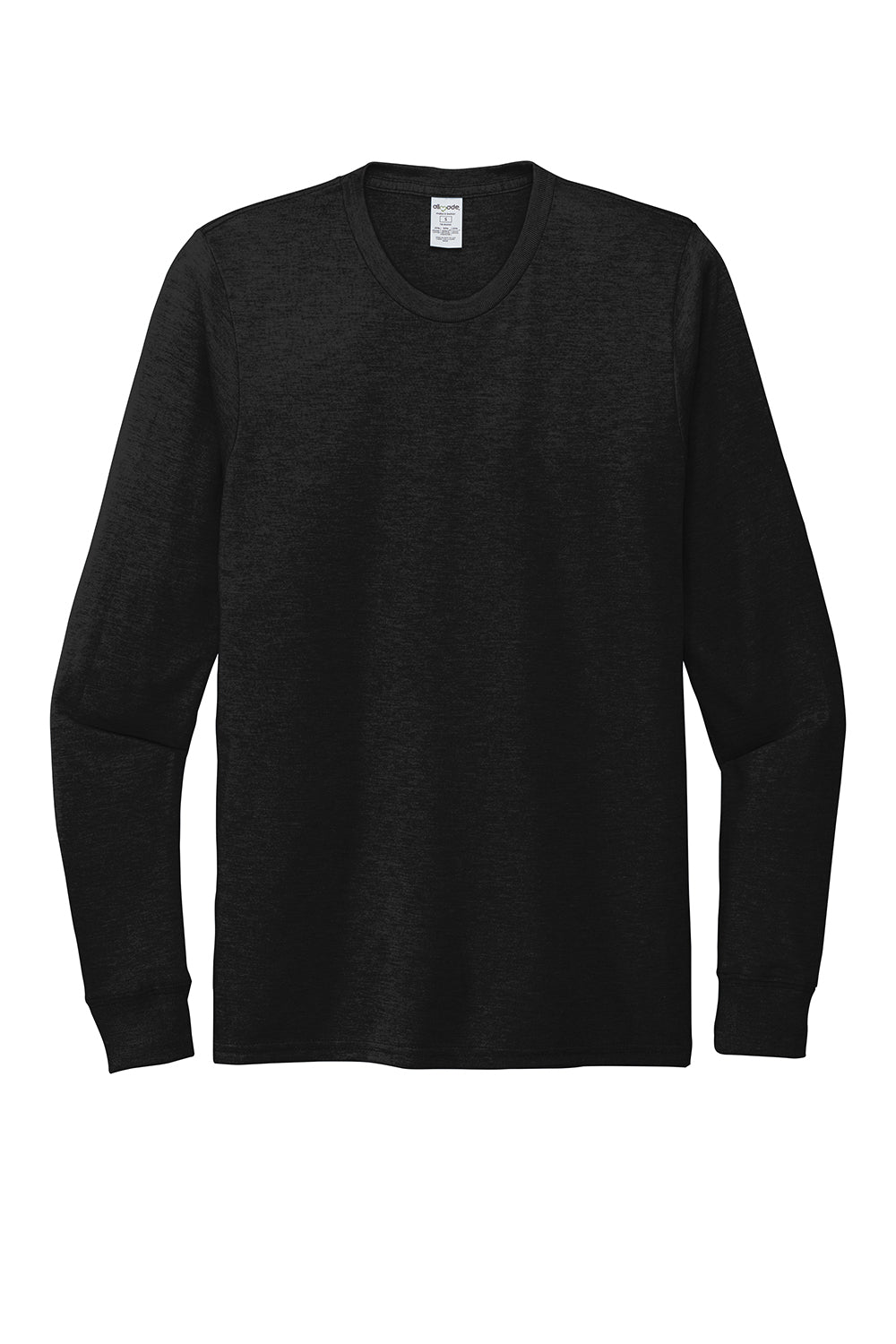 Allmade AL6004 Mens Long Sleeve Crewneck T-Shirt Space Black Flat Front