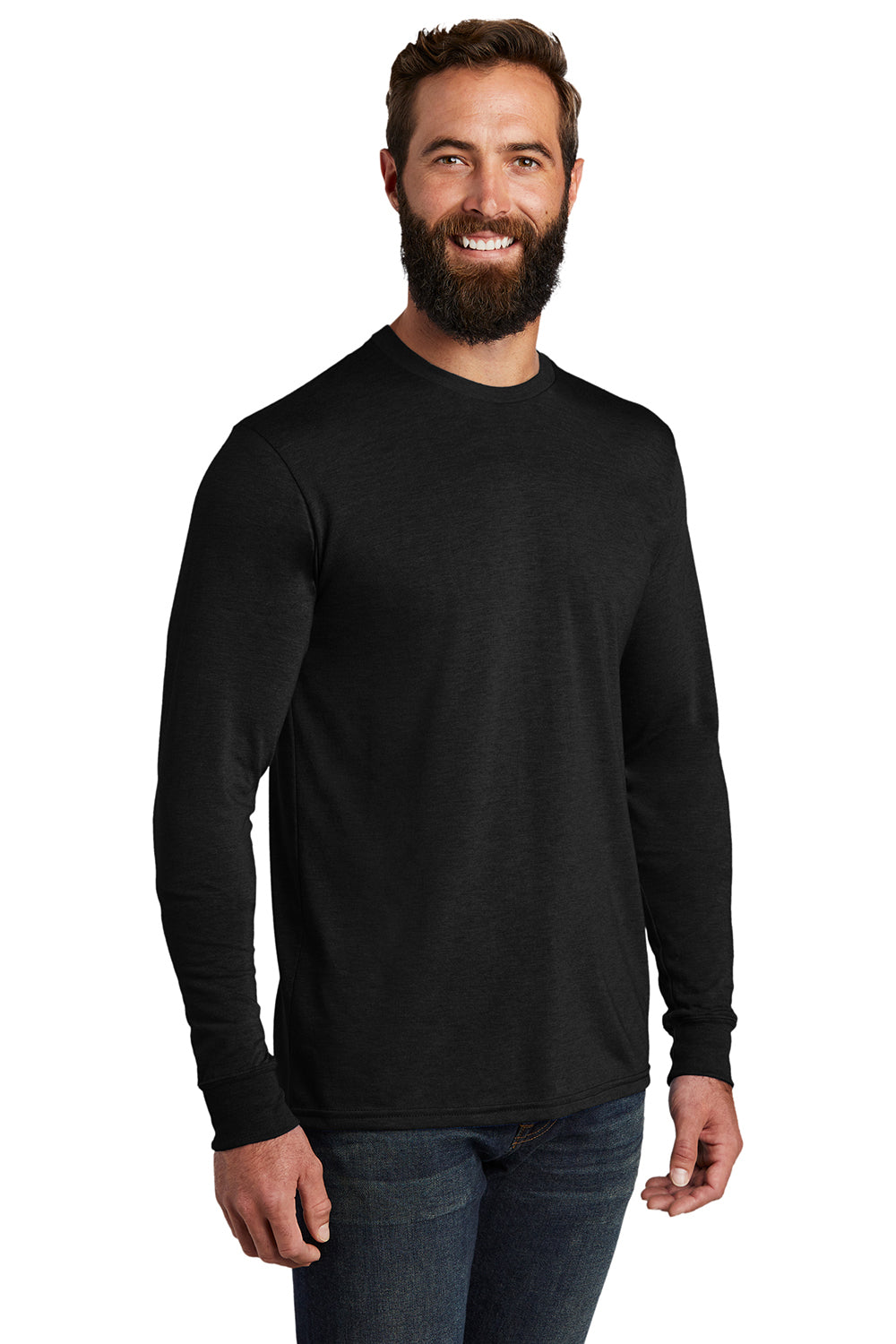Allmade AL6004 Mens Long Sleeve Crewneck T-Shirt Space Black Model 3Q