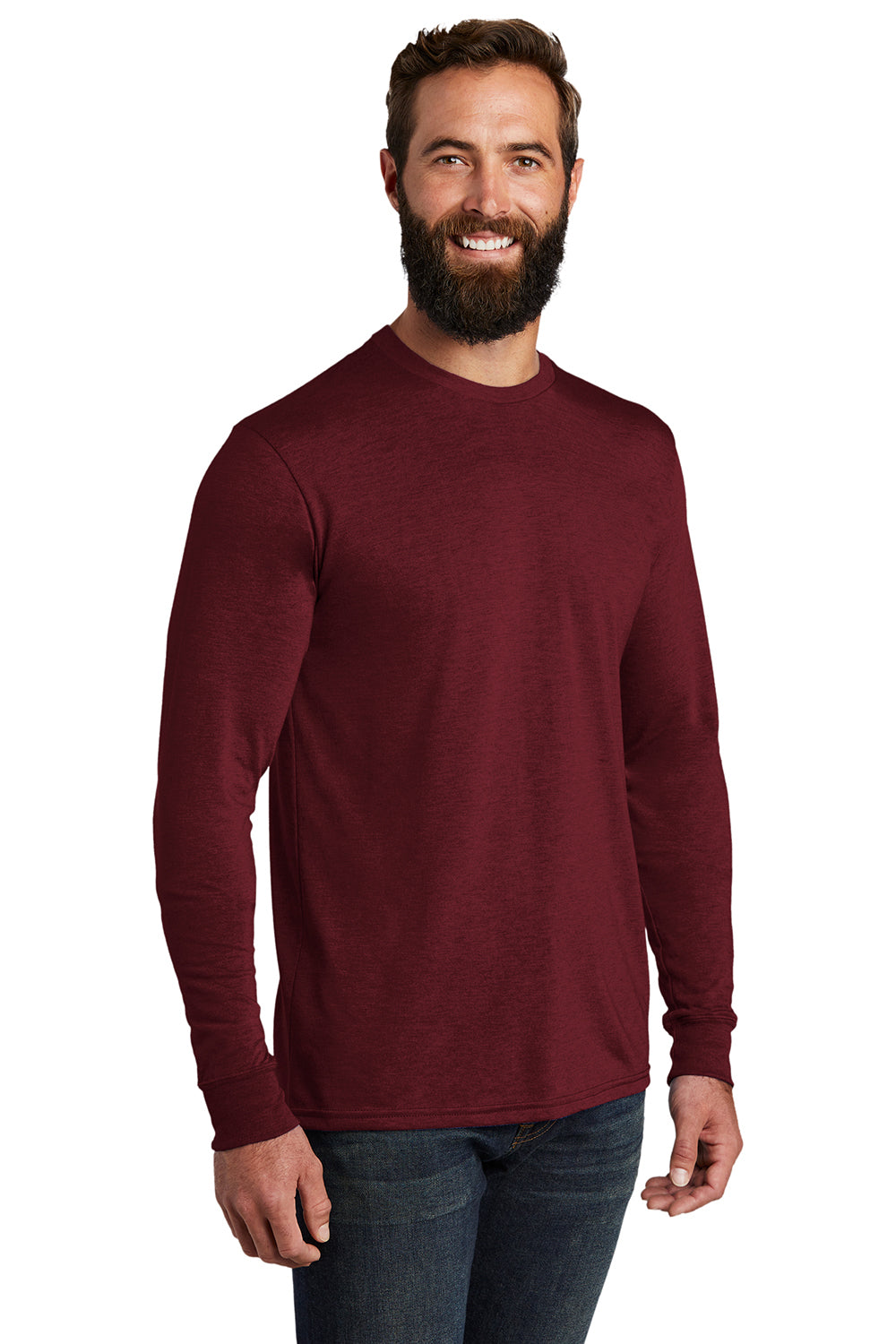 Allmade AL6004 Mens Long Sleeve Crewneck T-Shirt Vino Red Model 3Q