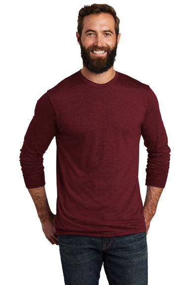Allmade AL6004 Mens Long Sleeve Crewneck T-Shirt Vino Red Model Front