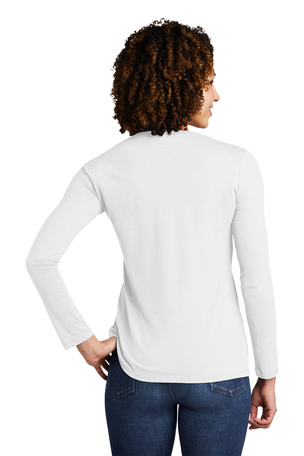Allmade AL6008 Womens Long Sleeve Crewneck T-Shirt Fairly White Model Back