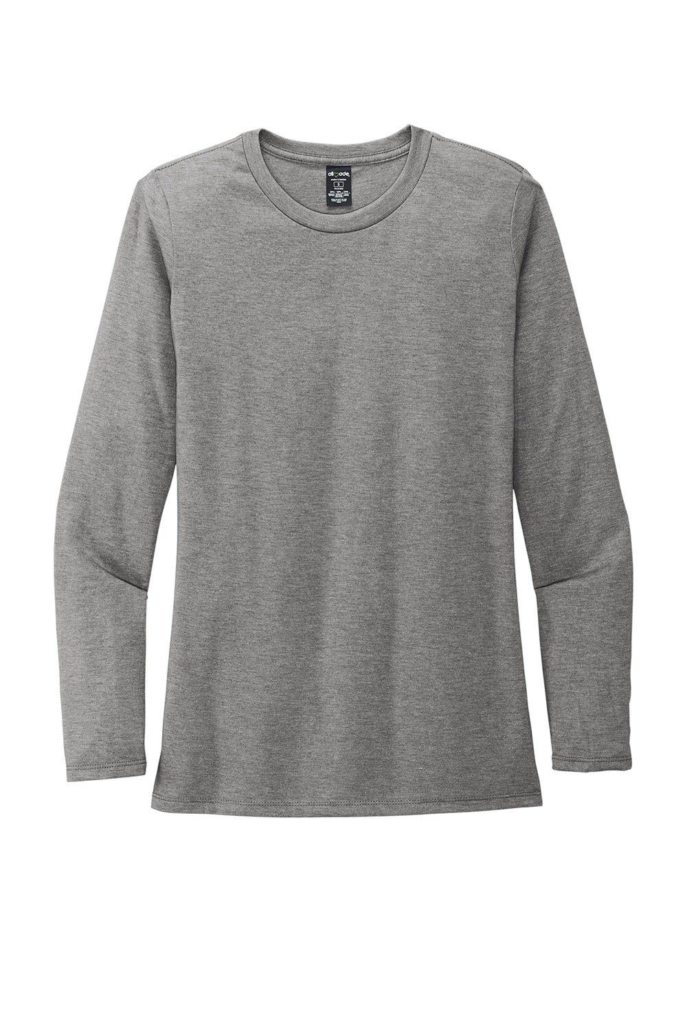 Allmade AL6008 Womens Long Sleeve Crewneck T-Shirt Aluminum Grey Flat Front