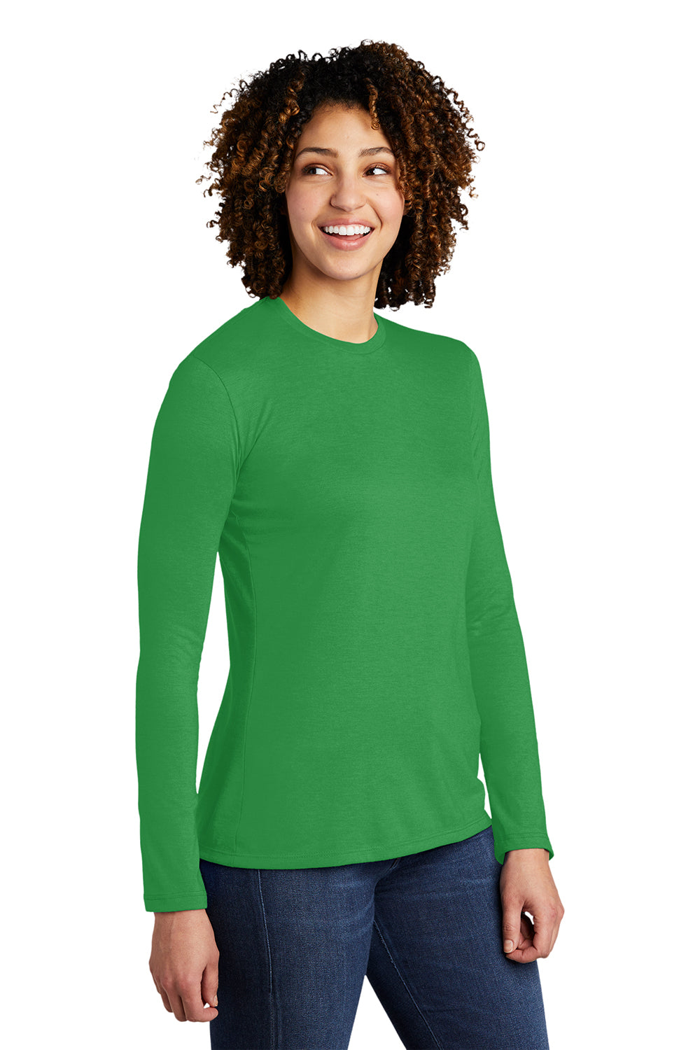 Allmade AL6008 Womens Long Sleeve Crewneck T-Shirt Enviro Green Model 3Q